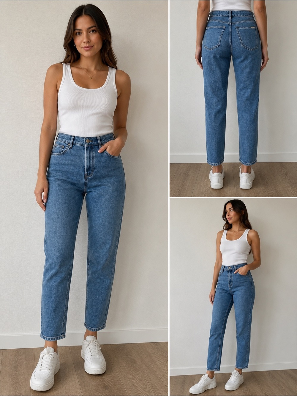 White House Black Market High-Rise Blue Straight Jeans